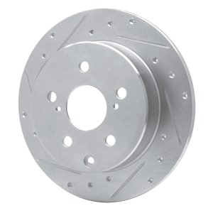 Lexus HS250H Brake Rotor (1) - Rear Left - R1 Concepts - Drilled & Slotted - Silver - `06-`18